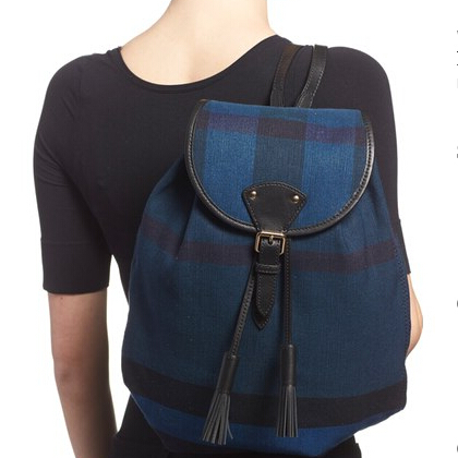 Burberry 'Chiltern' Backpack 蓝色格纹背包$62