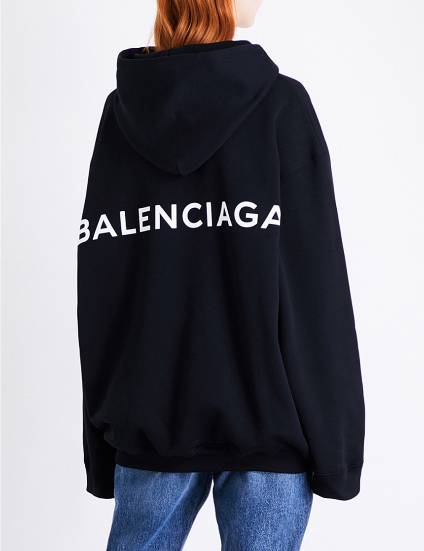 balenciaga 巴黎世家 logo-print 棉毛套头衫 4色选￡535(约4739元)