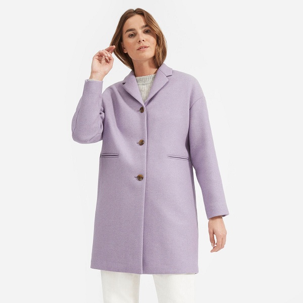 everlane the cocoon coat 薰衣草紫色茧形大衣外套特价$150(约1014元