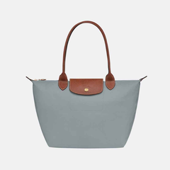 Longchamp Le Pliage 中号长柄饺子包 钢灰色