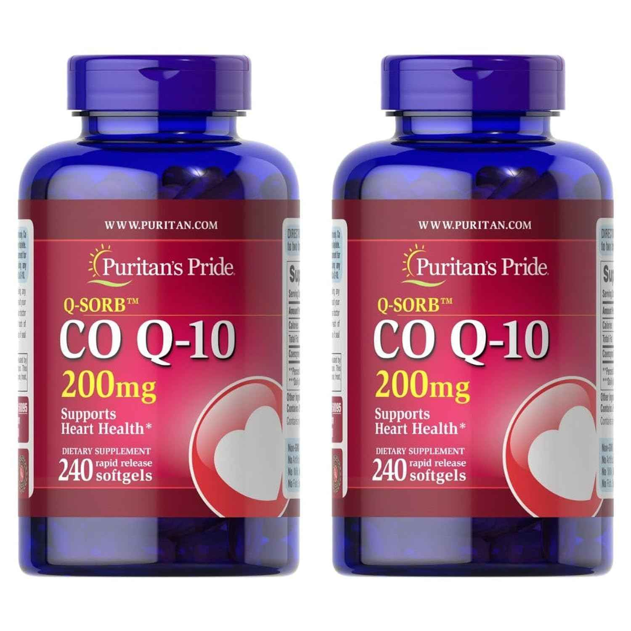 【含税直邮】Puritan's Pride 普丽普莱 QSORB CoQ10 200 毫克 2 件 240 粒软胶囊