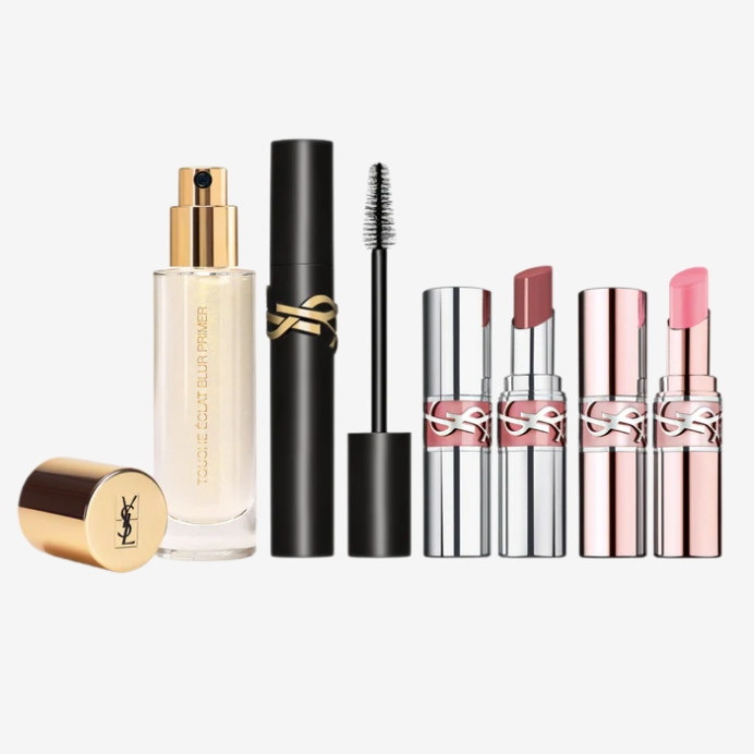 YSL 圣罗兰 金箔妆前乳+睫毛膏+圆管唇膏*2