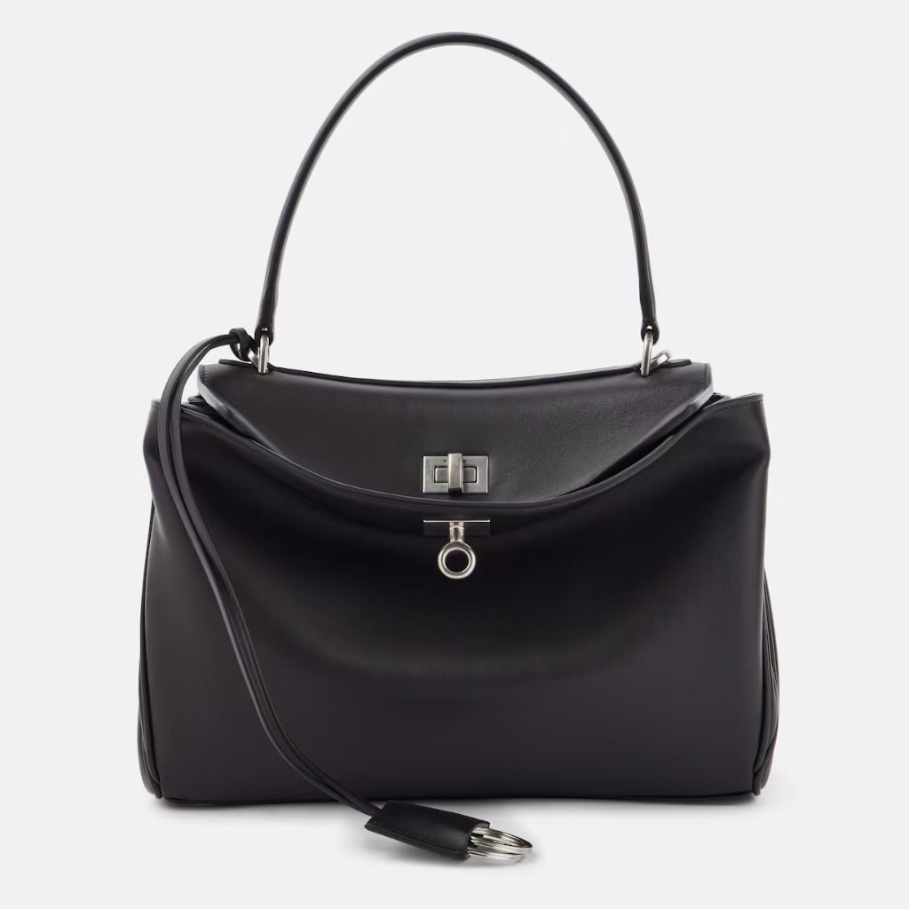 BALENCIAGA 巴黎世家 Rodeo 小号黑色皮革托特包