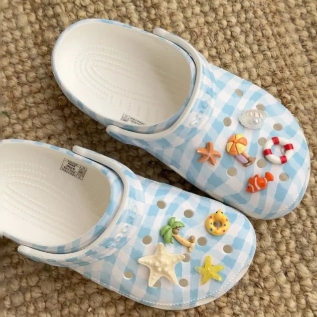 Crocs 卡骆驰 新款蓝格纹经典洞洞鞋