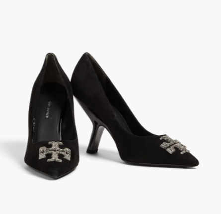 Tory Burch Eleanor 缀饰绒面革高跟鞋
