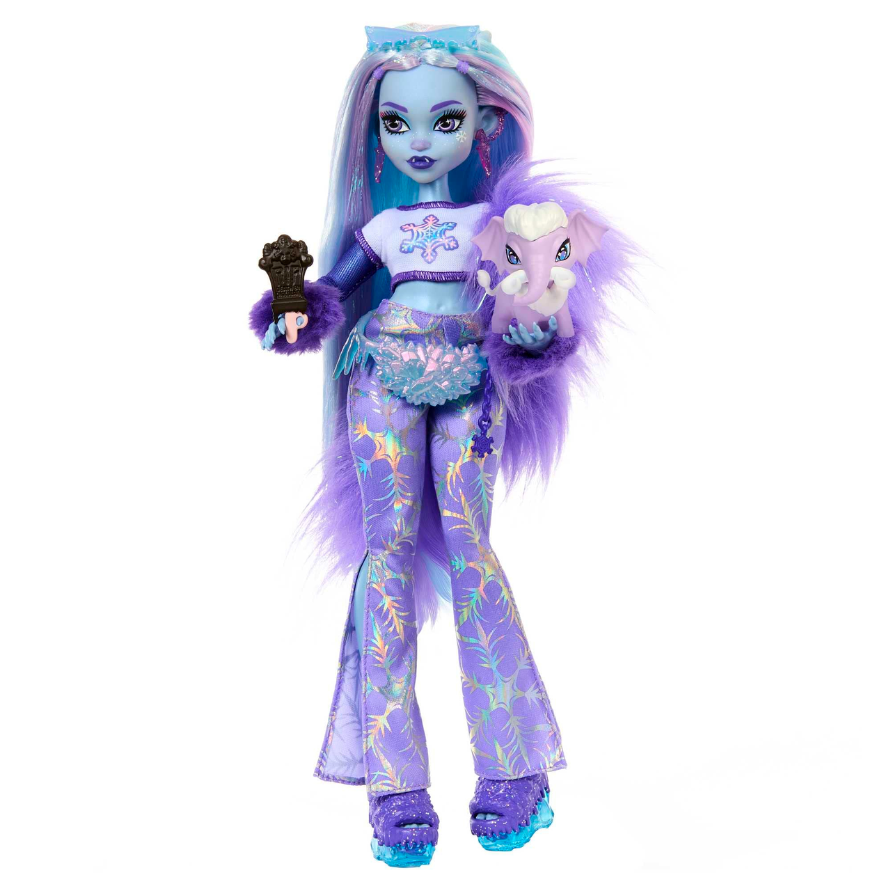 【含税直邮】Monster High 艾比.波米诺卜娃娃 雪怪之女 含宠物猛犸象等配件