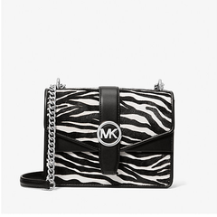 Michael Kors Greenwich 小号斑马纹链条包