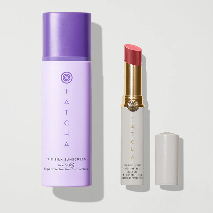 Tatcha 丝绸防晒霜+唇膏套装 价值£100