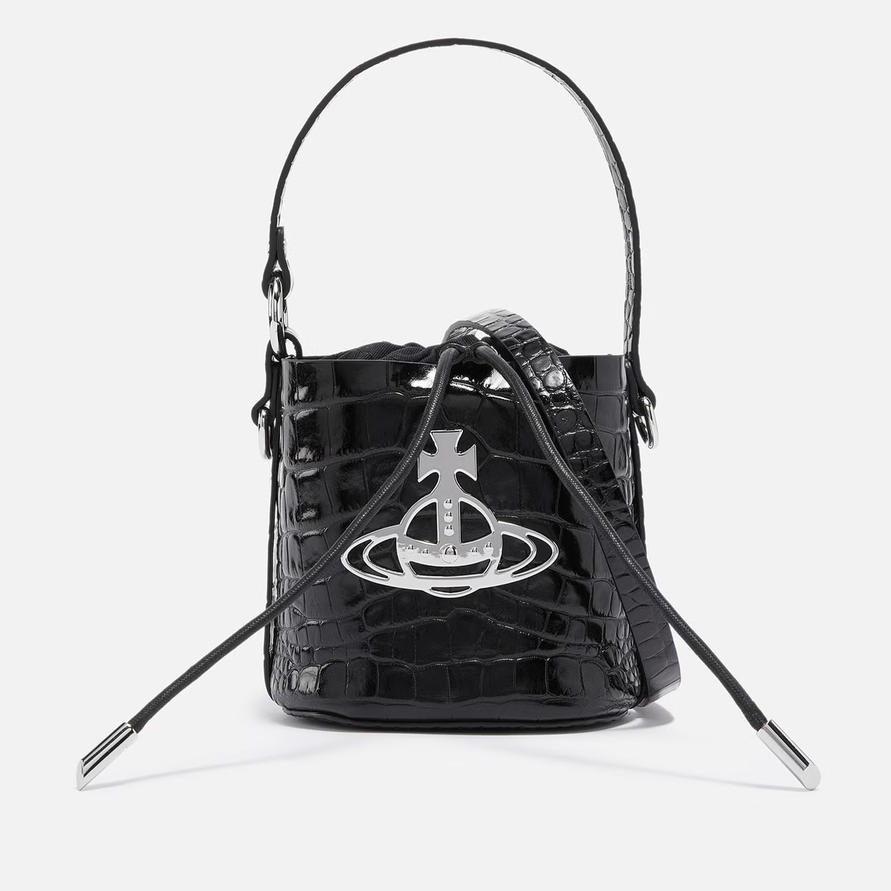 Vivienne Westwood Daisy 抽绳鳄鱼纹皮革包