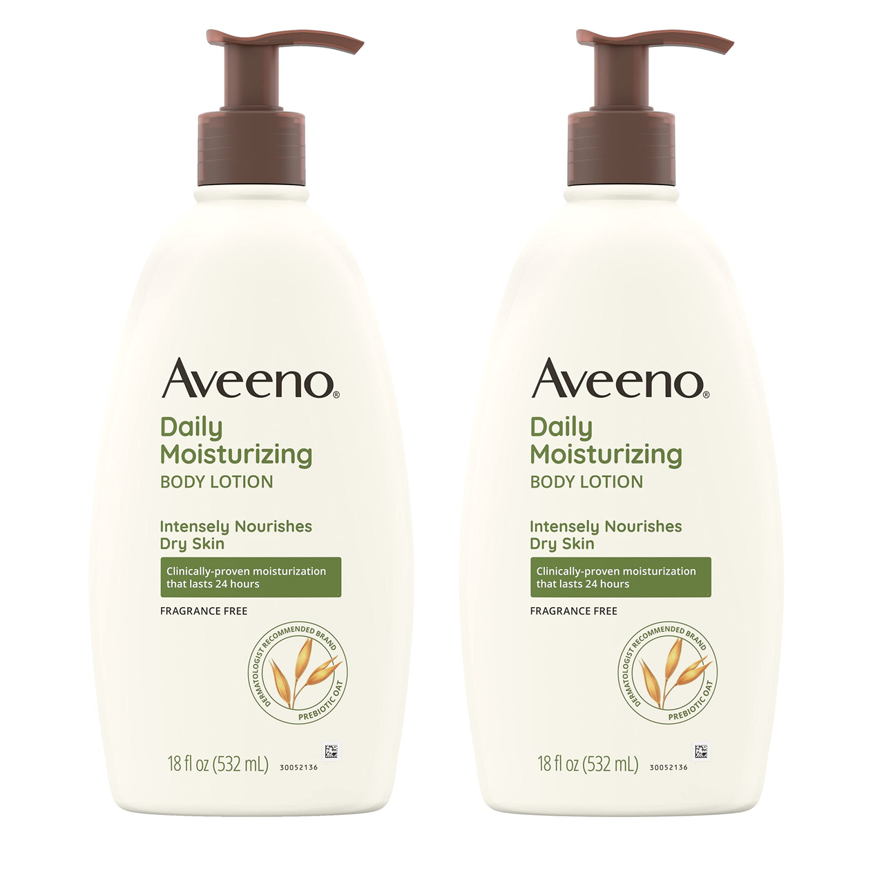 Aveeno 艾惟诺 身体乳液 18液体盎司(约532毫升) 适合成人使用  2件装