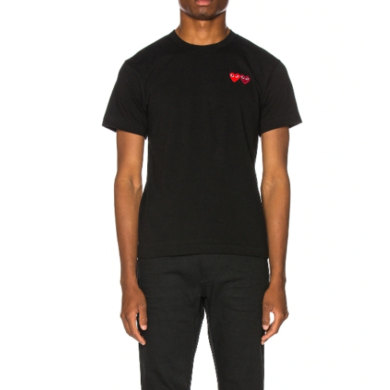 CDG Play 黑色双爱心短袖