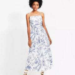 LOFT Bird Toile 吊带连衣裙