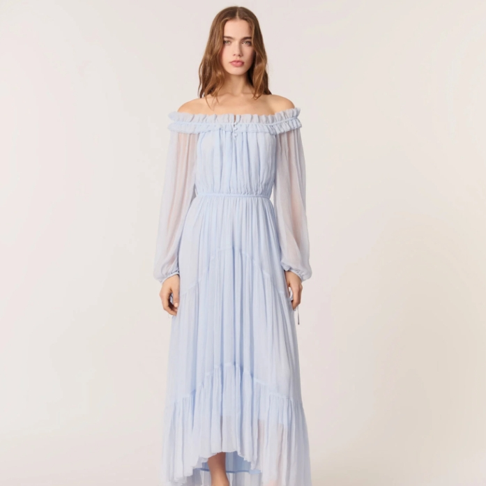 Maje Chiffon 蓝色连衣裙