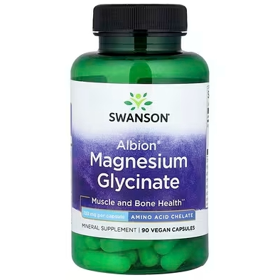 Swanson, Albion®，甘氨酸镁，133 毫克，90 粒Vegan胶囊