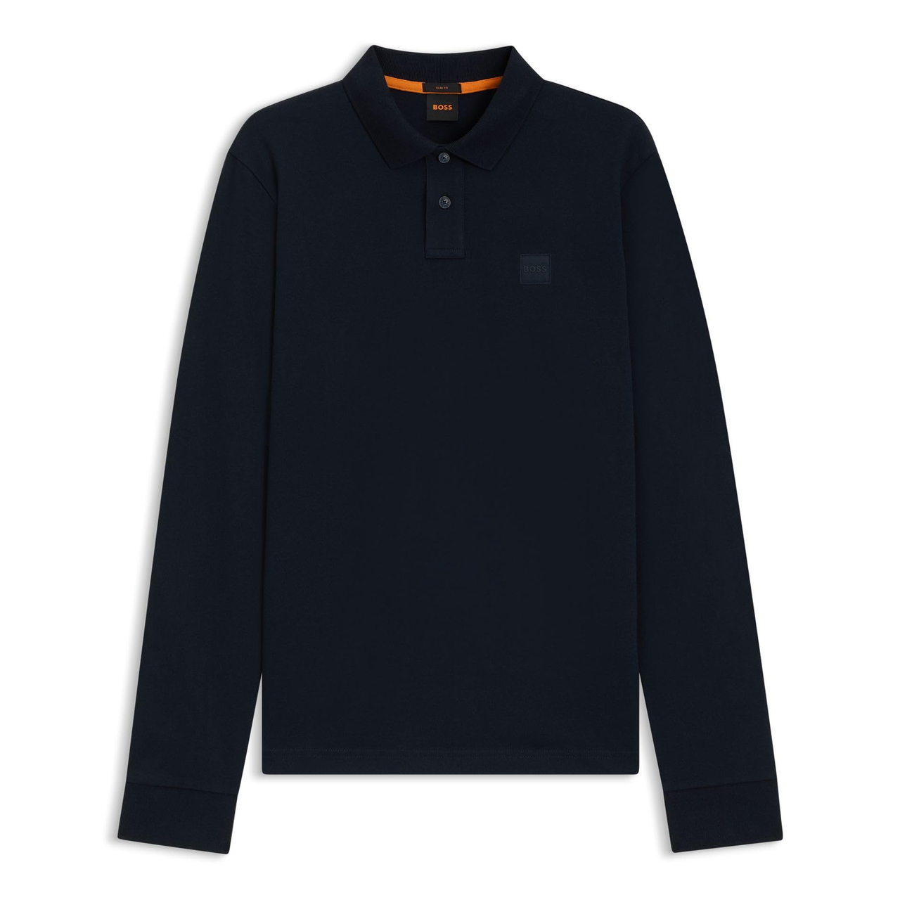 【含税直邮】BOSS 男式 Passerby 修身弹力棉 Polo 衫,带标志贴片, 深蓝色