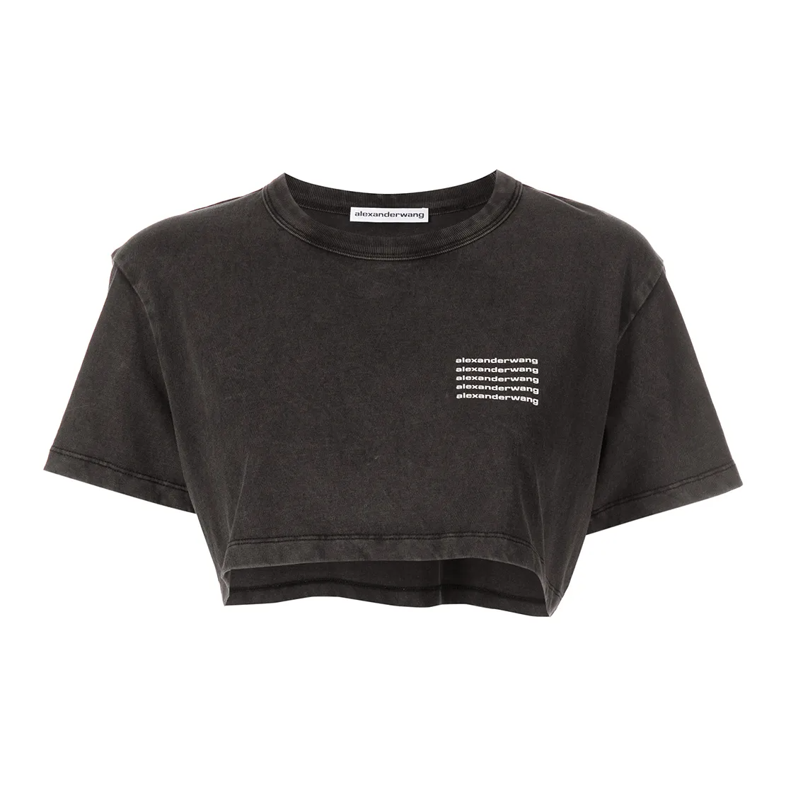 Alexander Wang 亚历山大王 酸洗logo短款T恤