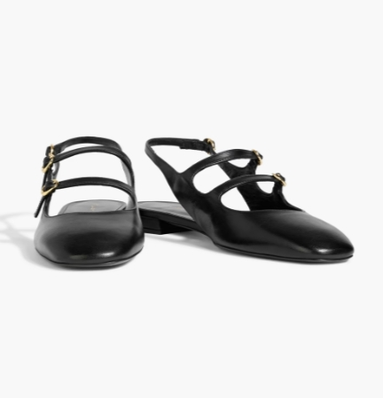 Stuart Weitzman  Benni 皮革露跟玛丽珍平底鞋