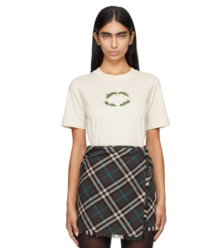Burberry  Off-White Thistle Logo T恤