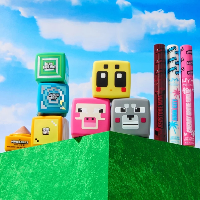 NYX x Minecraft 我的世界联名 彩妆大促！腮红、高光仅$6