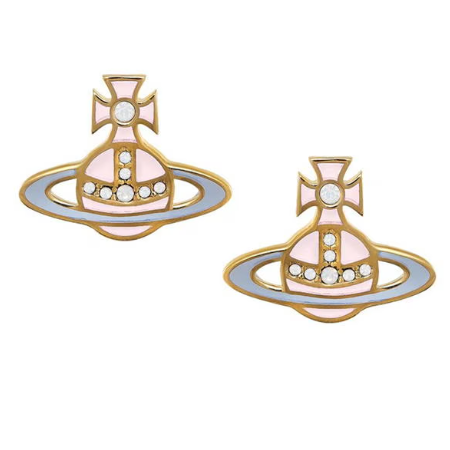 Vivienne Westwood 西太后粉蓝色珐琅项链