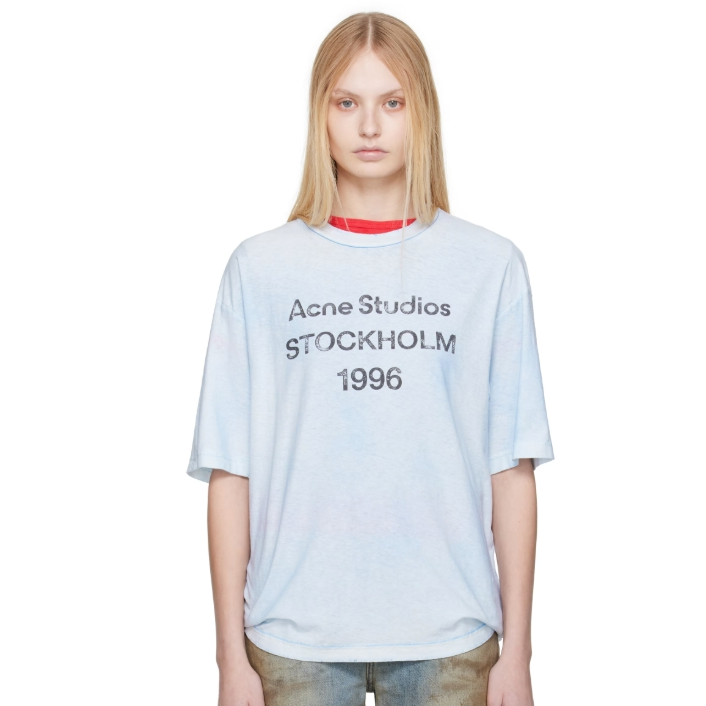 Acne Studios 蓝色 Relaxed Fit Logo T 恤