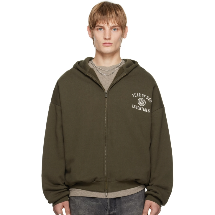 Fear of God ESSENTIALS 棕色 Heavy Fleece Fullzip 连帽衫