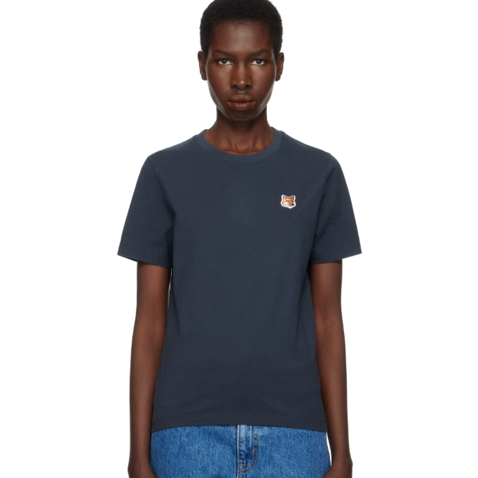 Maison Kitsuné 海军蓝 Fox Head Patch Regular T 恤