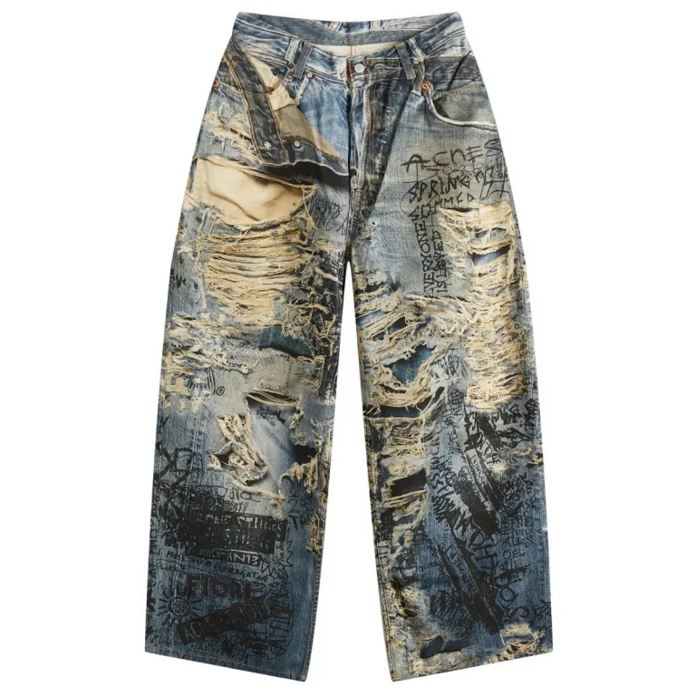 Acne Studios rompe L'Oeil "Torn Scribble" 牛仔裤