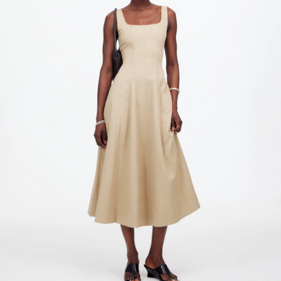 Madewell 吊带修身迷笛裙