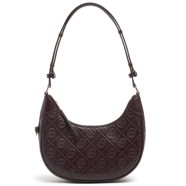 Tory Burch T Monogram 皮革新月单肩包