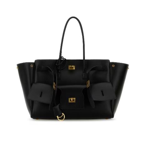 最后一只！Balenciaga 黑色皮革中号 Car All Bel Air 手提包