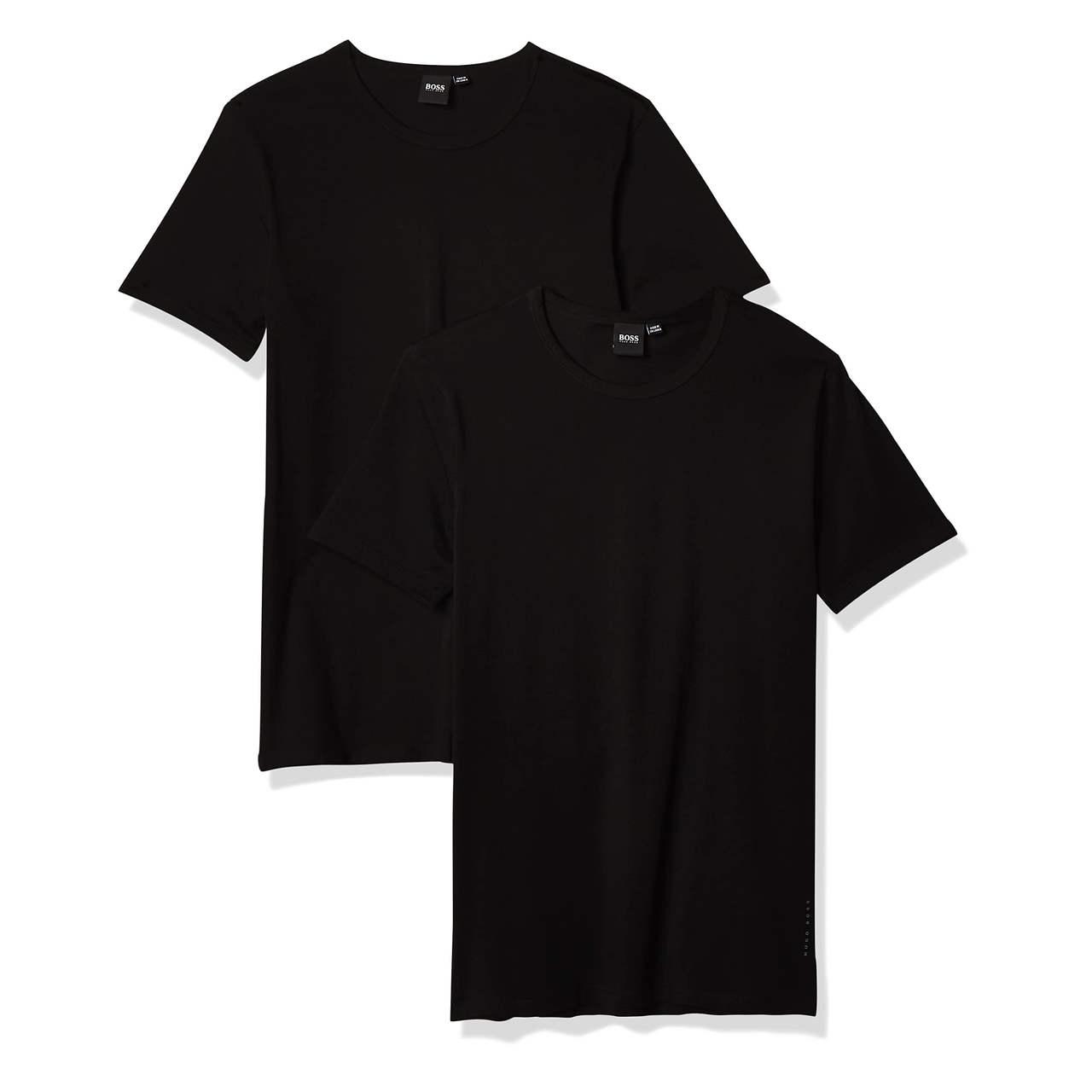 【含税直邮】HUGO BOSS 男式 2 件装圆领弹力内衣 黑色 中号