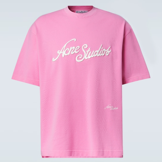 Acne Studios 粉色经典徽标T恤