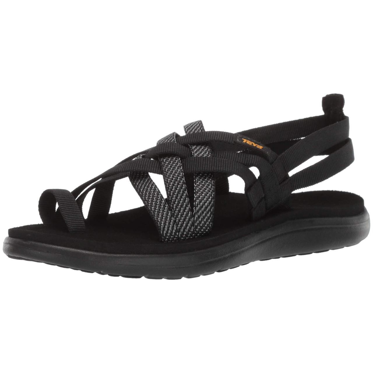 【含税直邮】Teva 女式 Voya 带扣皮革凉鞋 运动凉鞋 Voya 带扣皮革 防水 Hera Black 尺码7