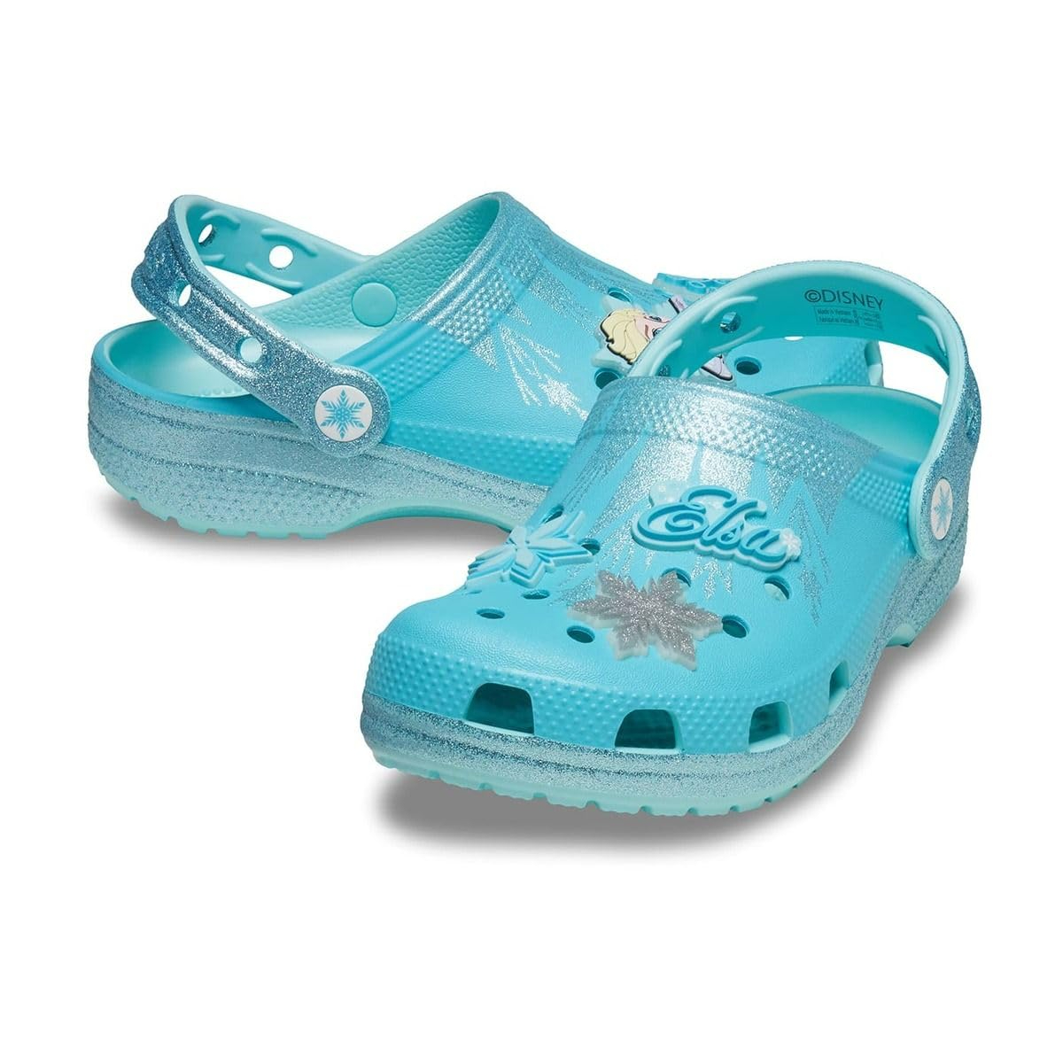 【含税直邮】Crocs 卡骆驰中性款儿童冰雪奇缘艾莎经典木屐 T 木鞋, 彩色