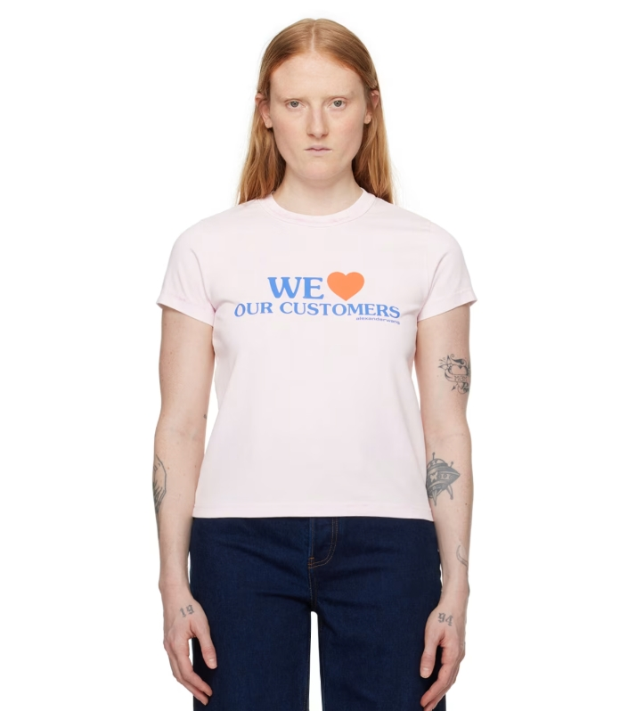 Alexander Wang 粉色 We Love Our Customers T 恤