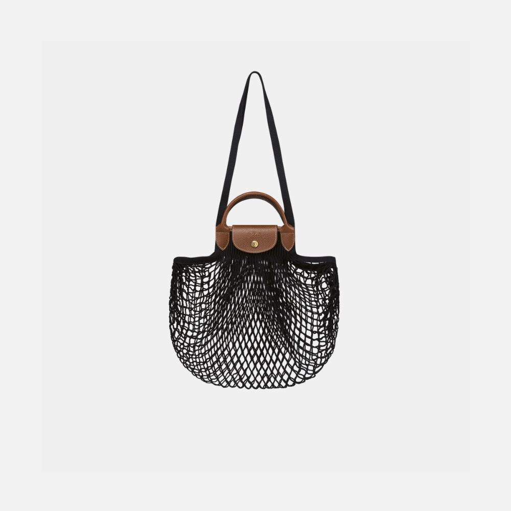 Longchamp Le Pliage Filet L 黑色针织网兜包