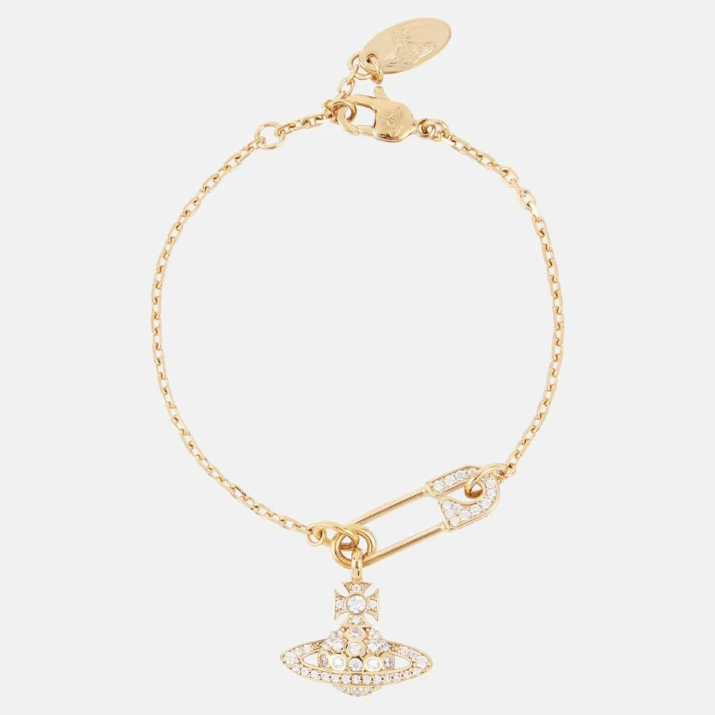 VIVIENNE WESTWOOD 西太后 Lucrece embellished 满钻别针土星手链