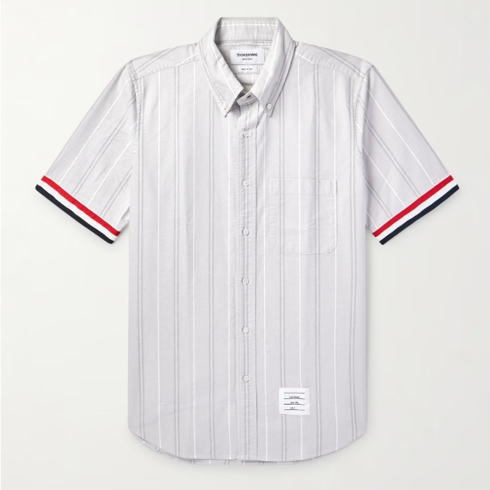 THOM BROWNE 条纹棉质牛津衬衫