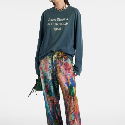 新色！ACNE STUDIOS 1996 徽标深蓝色T恤