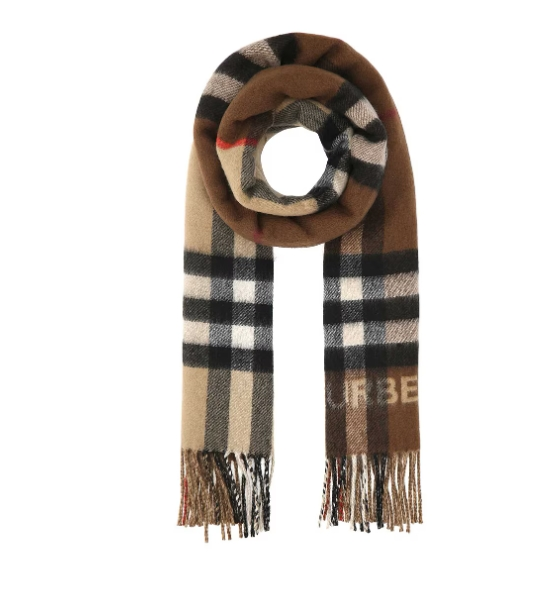 Burberry 刺绣羊绒围巾