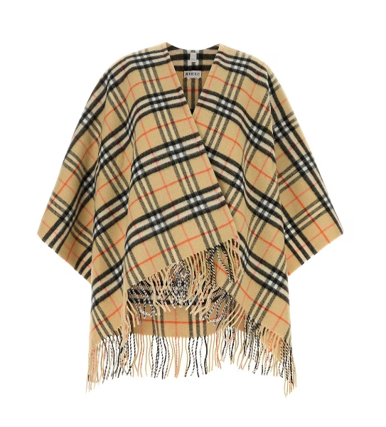 Burberry 刺绣羊毛混纺斗篷