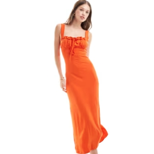 ASOS DESIGN 橙红色吊带连衣裙