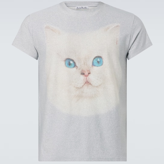 胡连馨同款 ACNE STUDIOS 猫咪印花T恤