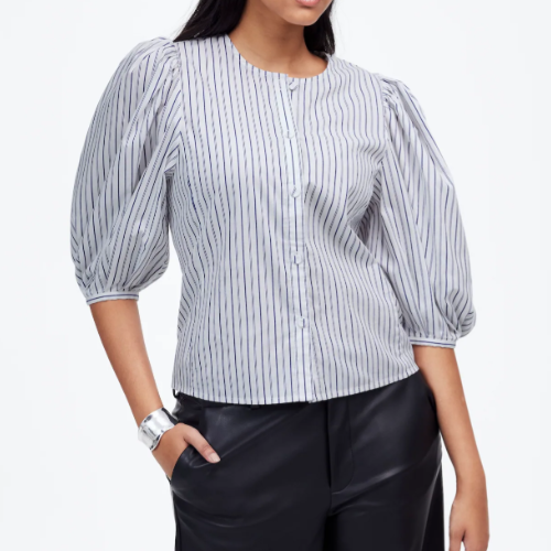 Madewell 条纹中袖上衣