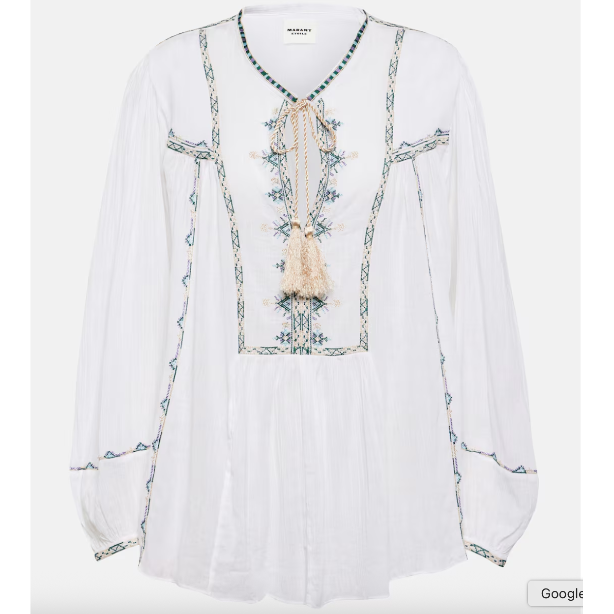 孙胜完同款！Isabel Marant Etoile 白色刺绣上衣
