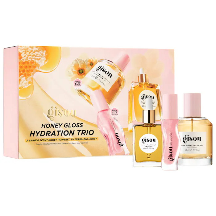热卖！Gisou 西瓜唇油+护发香氛+发油3件套 价值$97
