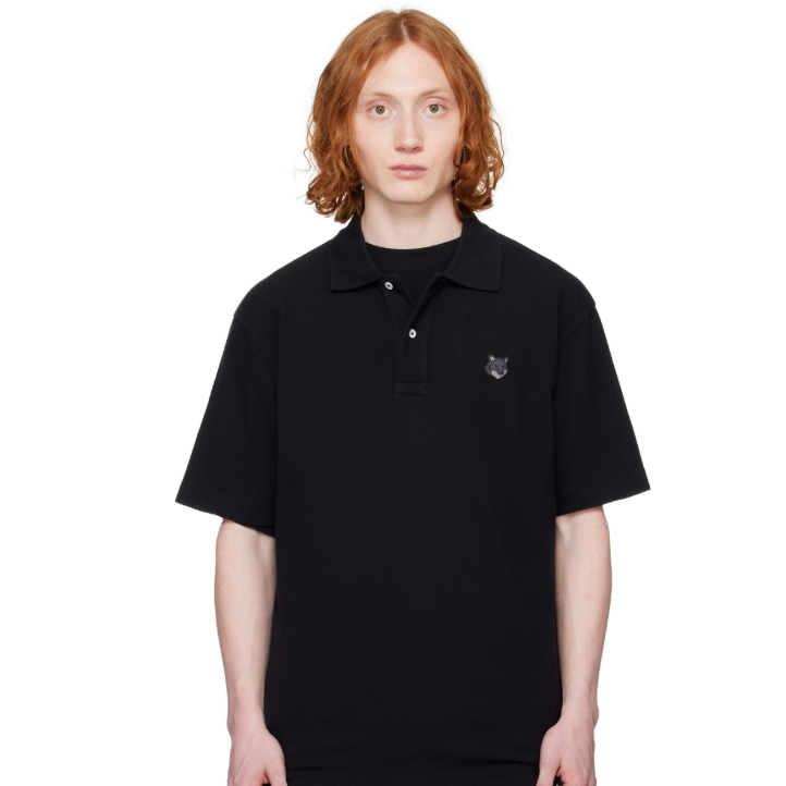 Maison Kitsuné 黑色 Bold Fox Head Patch Comfort Polo 衫
