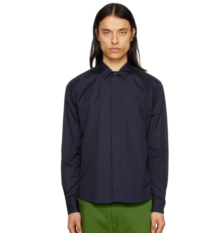 Ami Paris  Navy Ami de Coeur 衬衫 王嘉尔同款