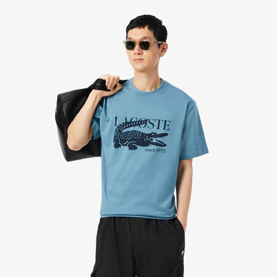 Lacoste 男士经典版型印花T恤